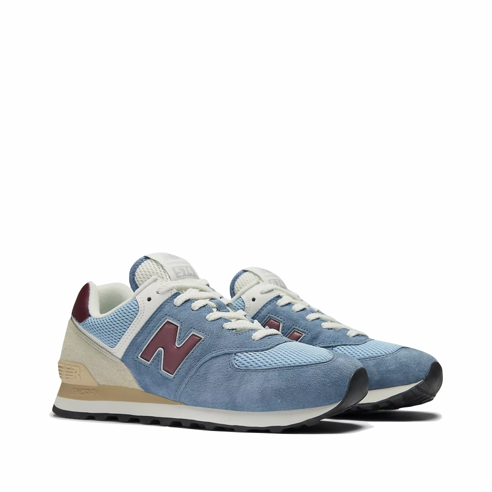 New Balance Women's 574 Sneaker in Shoreline Blue with Stillwater Lightweight Outsole Moisture wicking