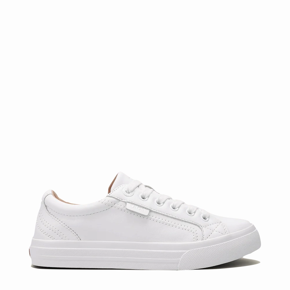 Narrow Fit Taos Women's Plim Soul Lux Leather Sneaker in White
