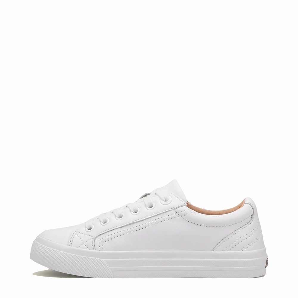 Simple Pair Pace Ready Taos Women's Plim Soul Lux Leather Sneaker in White