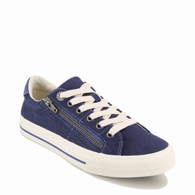 Durable Design Taos Women's Z Soul Side Zip Canvas Lace Sneaker in Blue Indigo