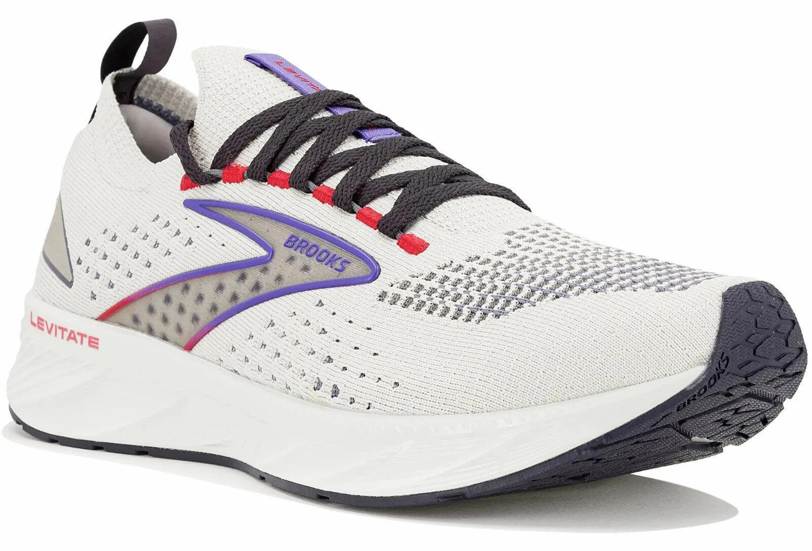 Breathable Upper Leather Material Brooks Levitate StealthFit 6 110397-1D-429 Mens US 10 Beige Running Shoes HAM201