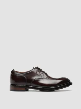 TEMPLE 005 - Burgundy Leather Derby Shoes Plush Fit Business Attire