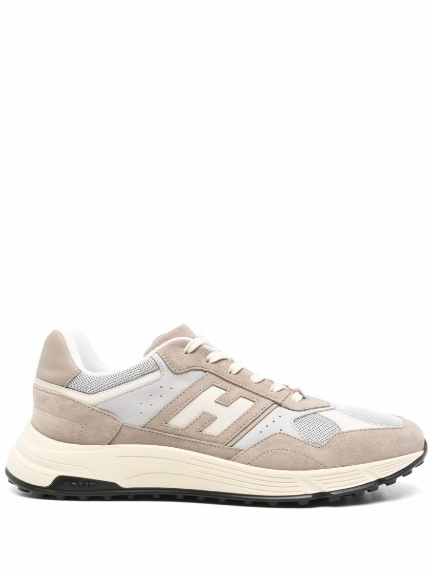 value - for - money shoes Textured Beige Sneakers With Suede And Mesh Combination