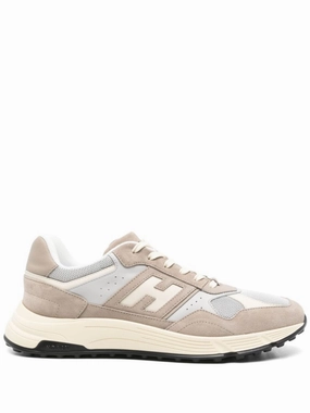 Textured Beige Sneakers With Suede And Mesh Combination running in charity runs shoes step - in comfort