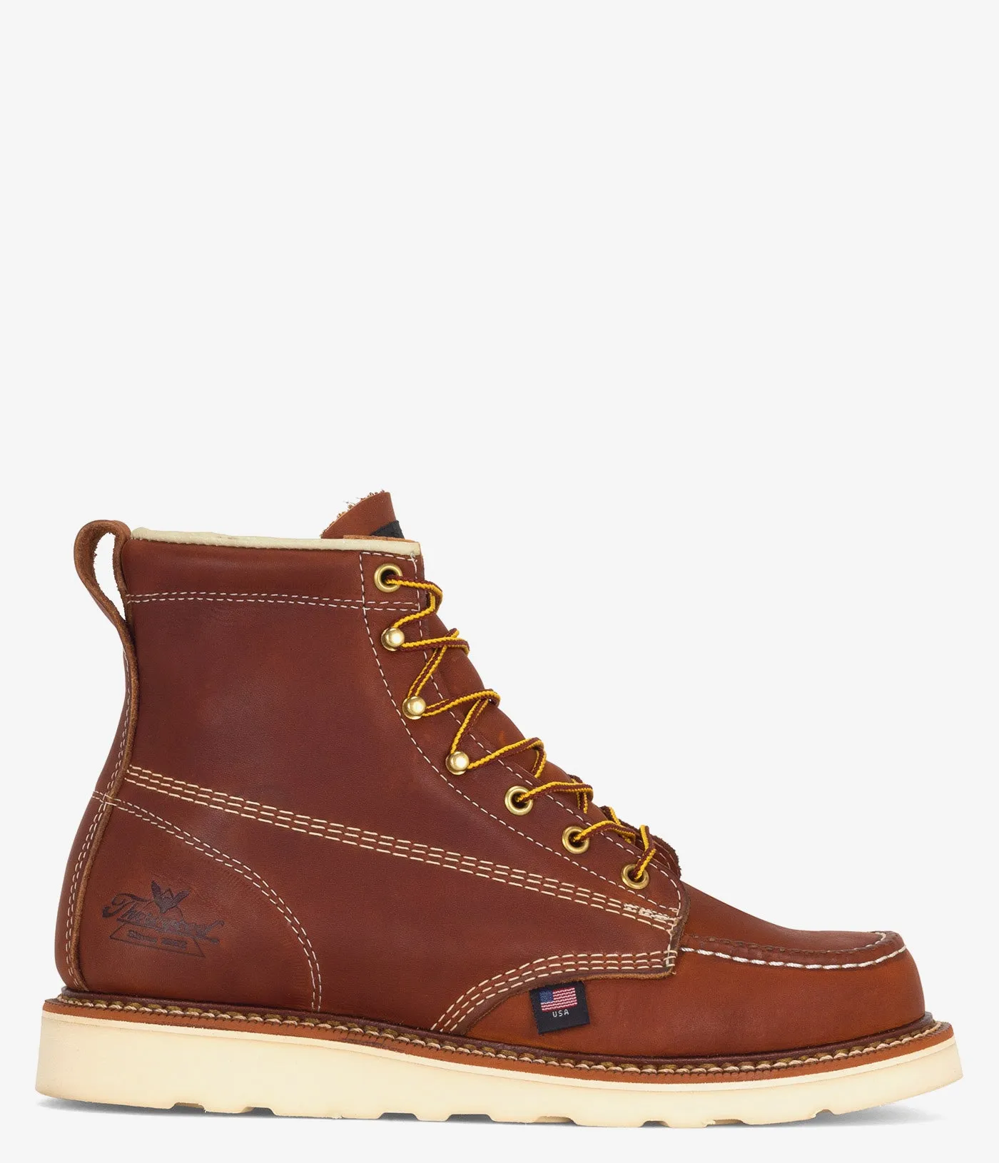 Thorogood American Heritage 6" Moc-Toe Soft Toe Boot - Men Shock-absorbing Seamless Comfort Cold Weather Commuter