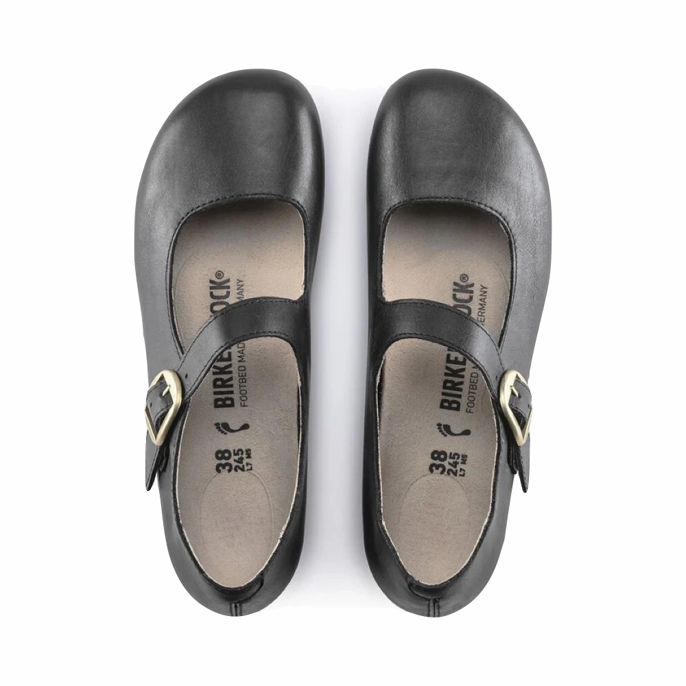 Birkenstock Women's Tracy Leather Mary Jane in Black Arch Fit Hand Work
