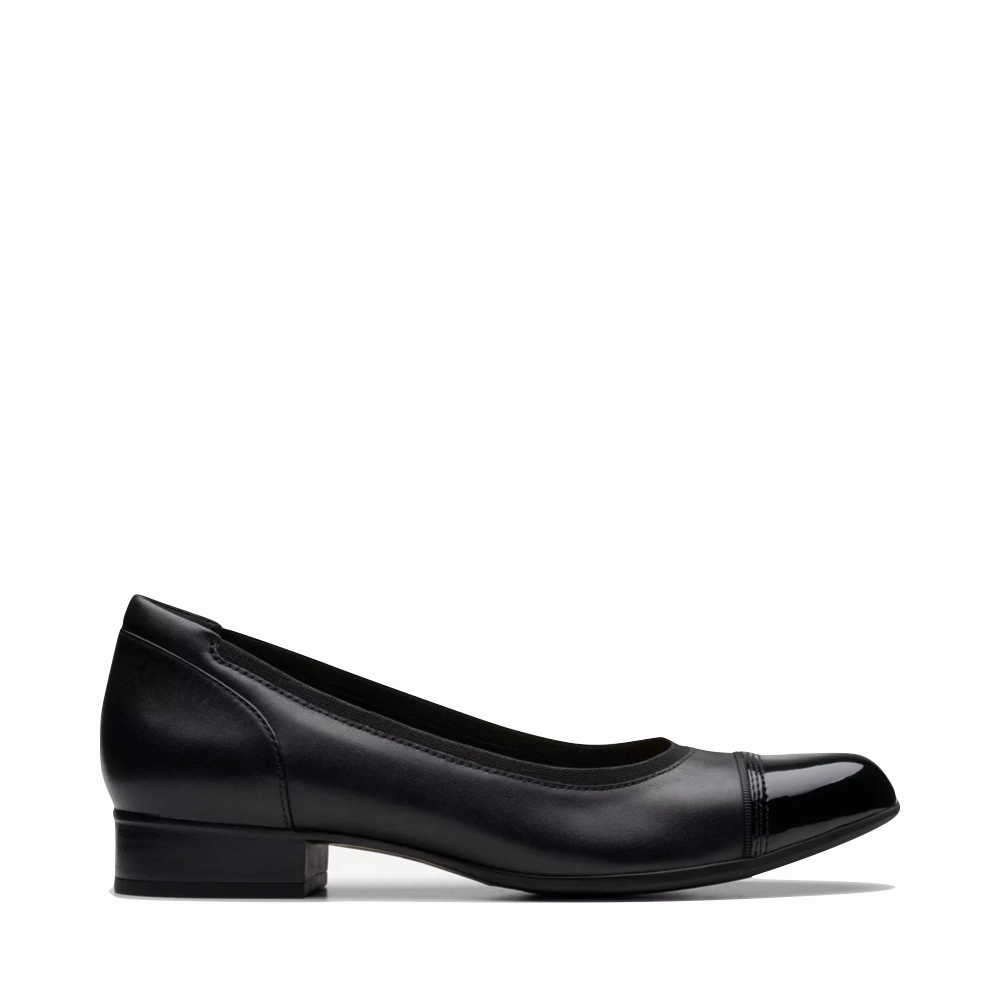 Light Arch Non Slip Clarks Women's Krystine May Leather Pump in Black