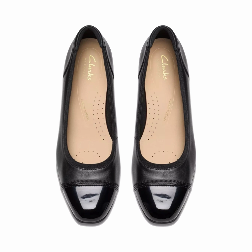 Medium Heel Calfskin Upper Clarks Women's Krystine May Leather Pump in Black