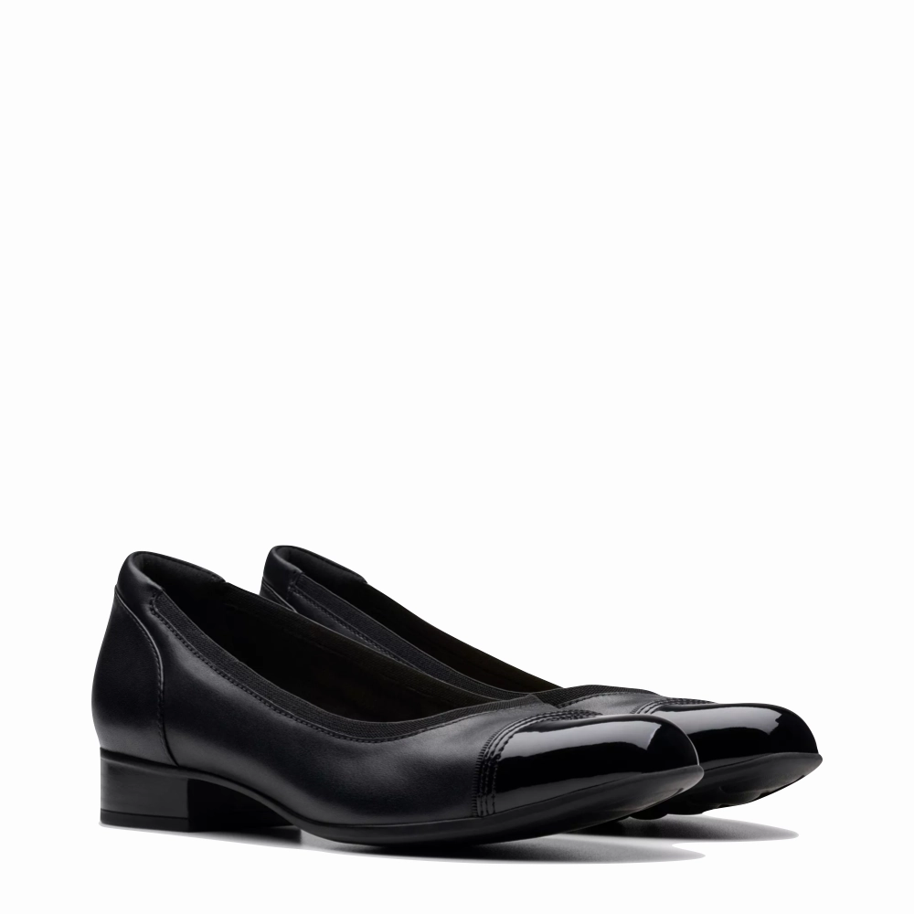 Clarks Women's Krystine May Leather Pump in Black Matte Line Timeless Style