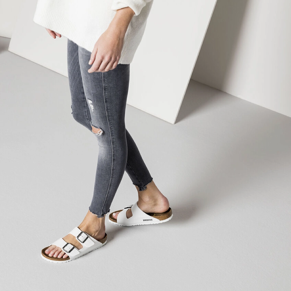 Birkenstock Arizona Birko-Flor Sandal in White Fresh Mood