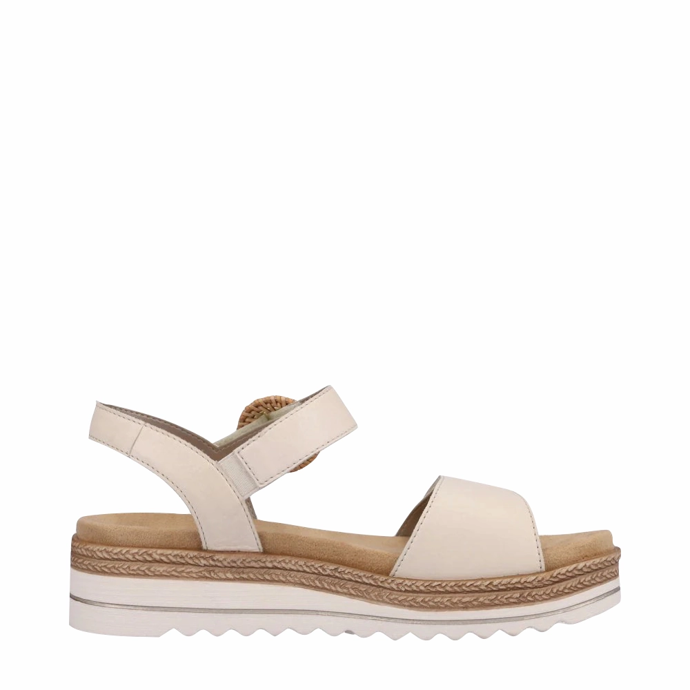 Espadrille Style Soft Band Remonte Women's Jocelyn 52 Sandal in Beige