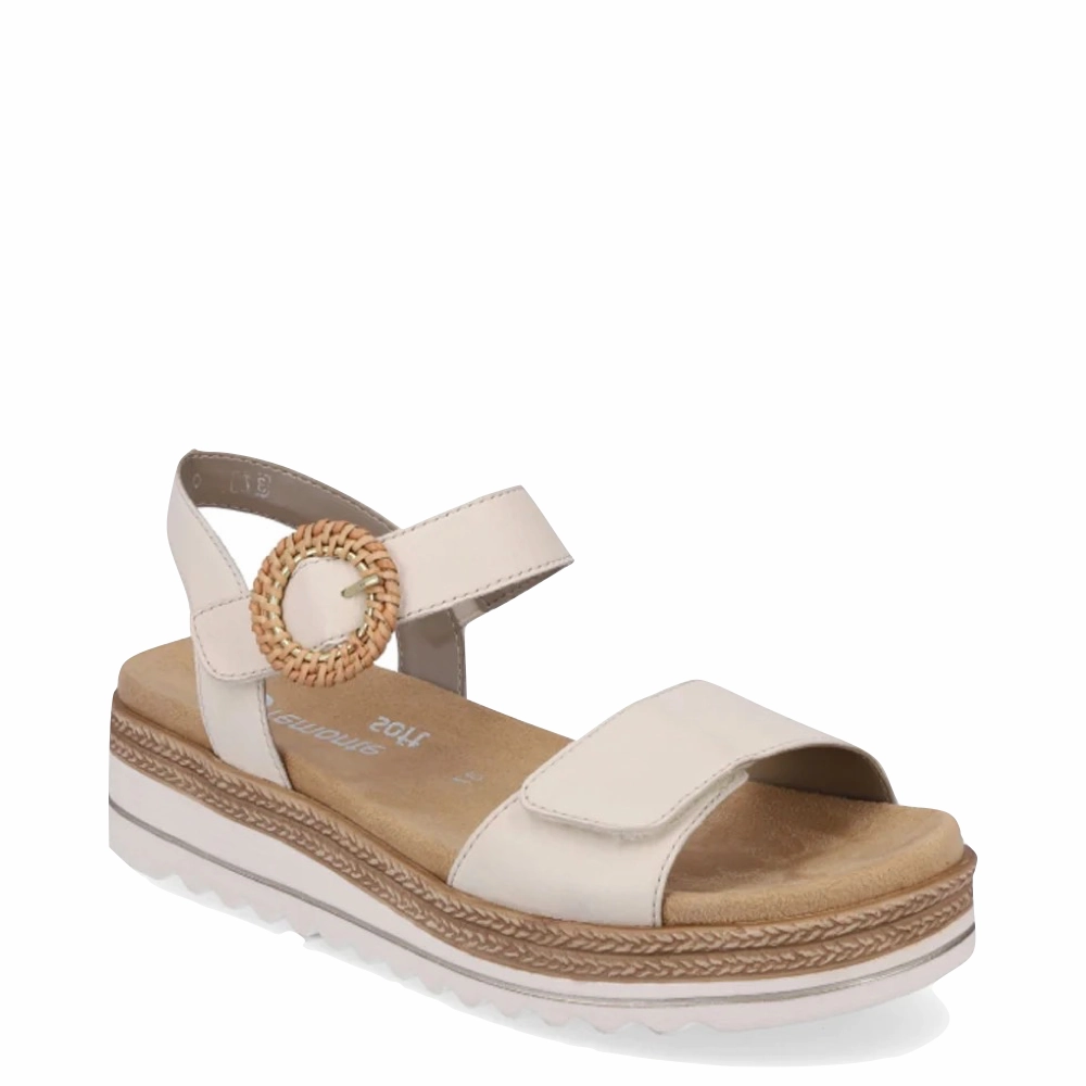 Remonte Women's Jocelyn 52 Sandal in Beige Chic Vacation Footwear