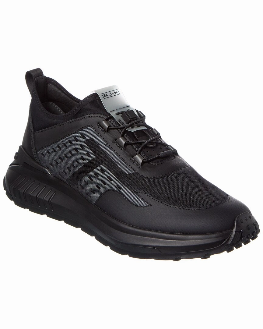 Supportive Heel TOD??s Allacciata Rete Running No_Code Mesh & Leather Sneaker