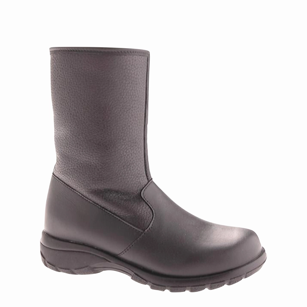 Toe Warmers Women's Shield Mid Side Zip Waterproof Leather Boot in Black Quilt Warm Cherry Pop