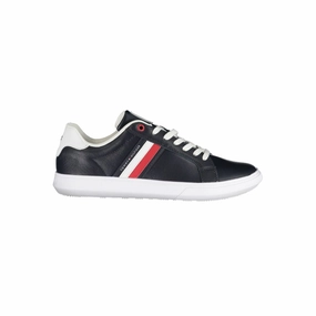 Tommy Hilfiger Sleek Lace-Up Sneakers with Contrast Men's Details supportive fabric shoes road - runner