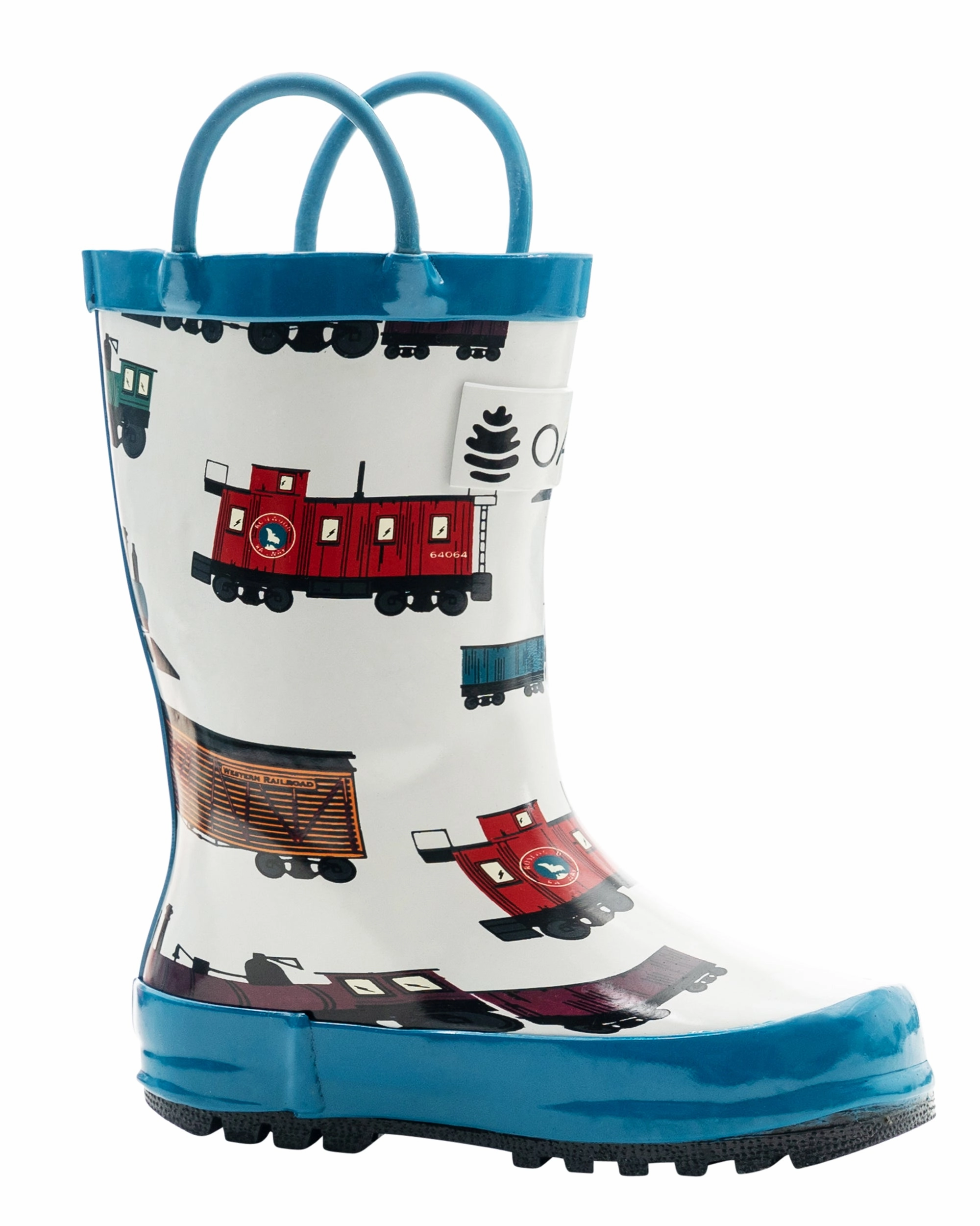 Winter Fashion Tommy's Trains Loop Handle Rubber Rain Boots