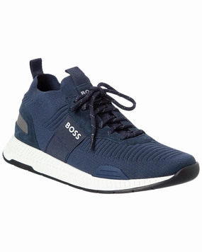 ultramarathon running Hugo Boss Titanium Knit & Suede Sneaker