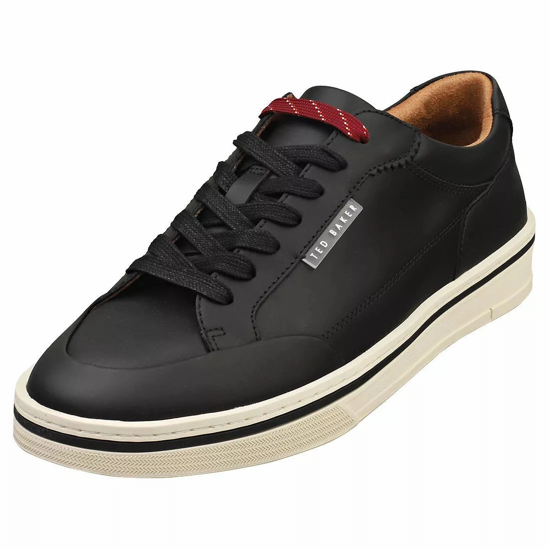 Ted Baker Men's Hampstead Leather Lace-Up Sneakers, Black mesh construction genuine - leather - upper shoes