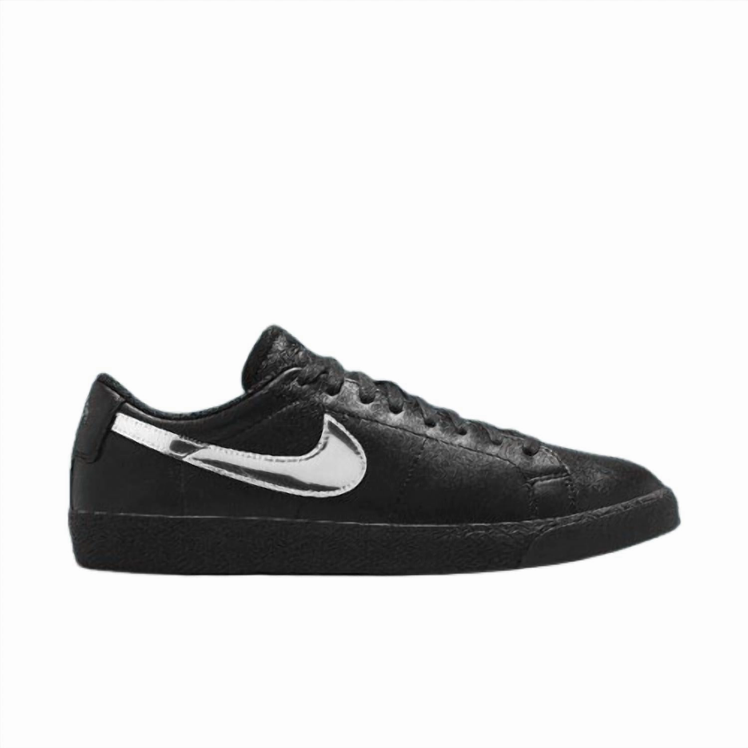 Men's Zoom Blazer Low X Dancer Skateboard Shoe In Black/metallic Silver-Black React torsion - resistant running shoes
