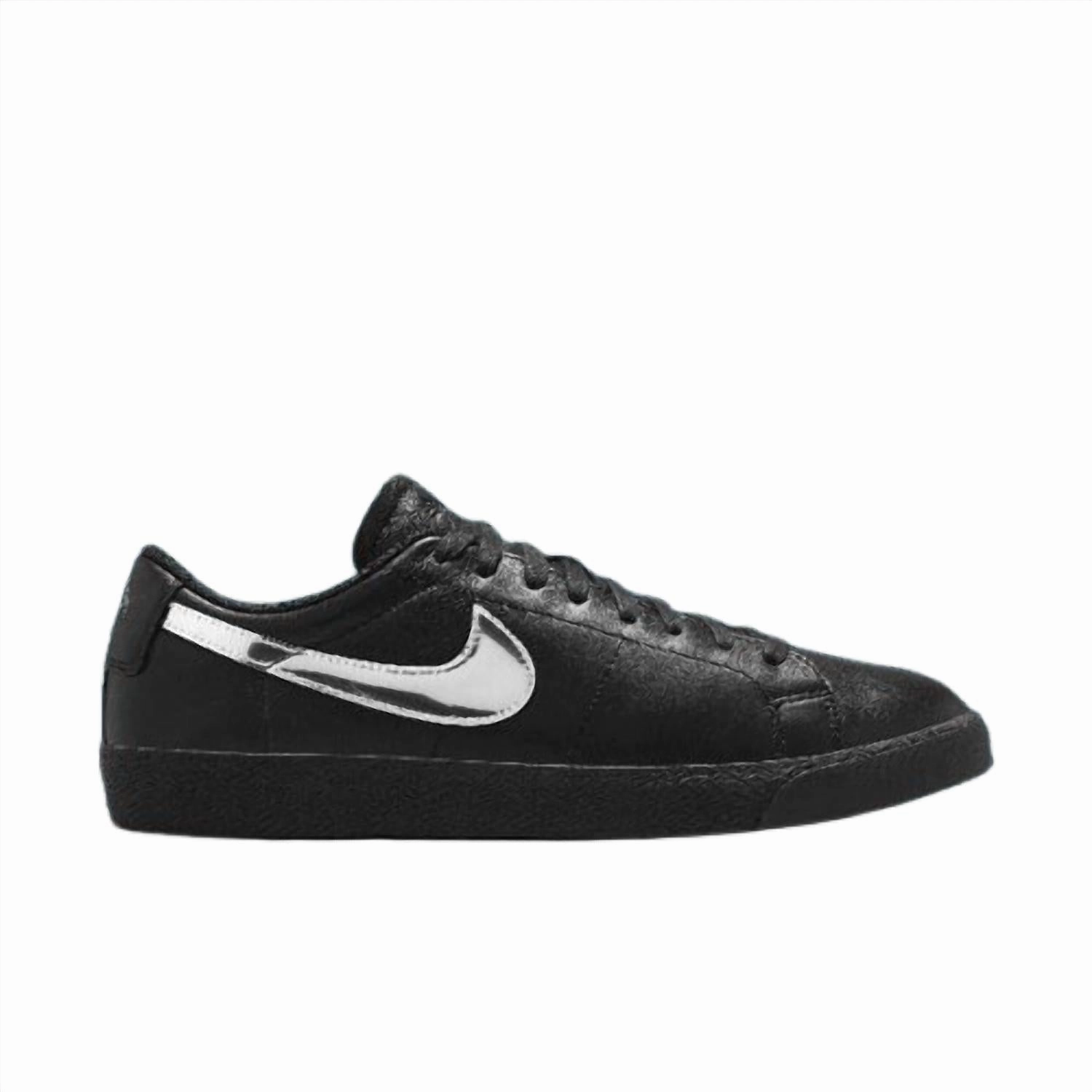 Men's Zoom Blazer Low X Dancer Skateboard Shoe In Black/metallic Silver-Black Safety - enhancing