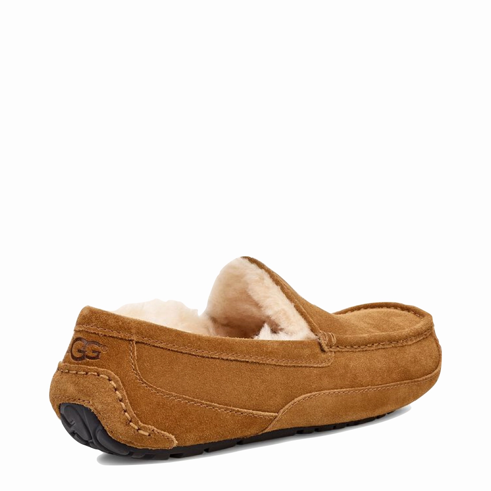 Easy Walk Secure fit UGG Men's Ascot Suede Moccasin Slipper in Chestnut