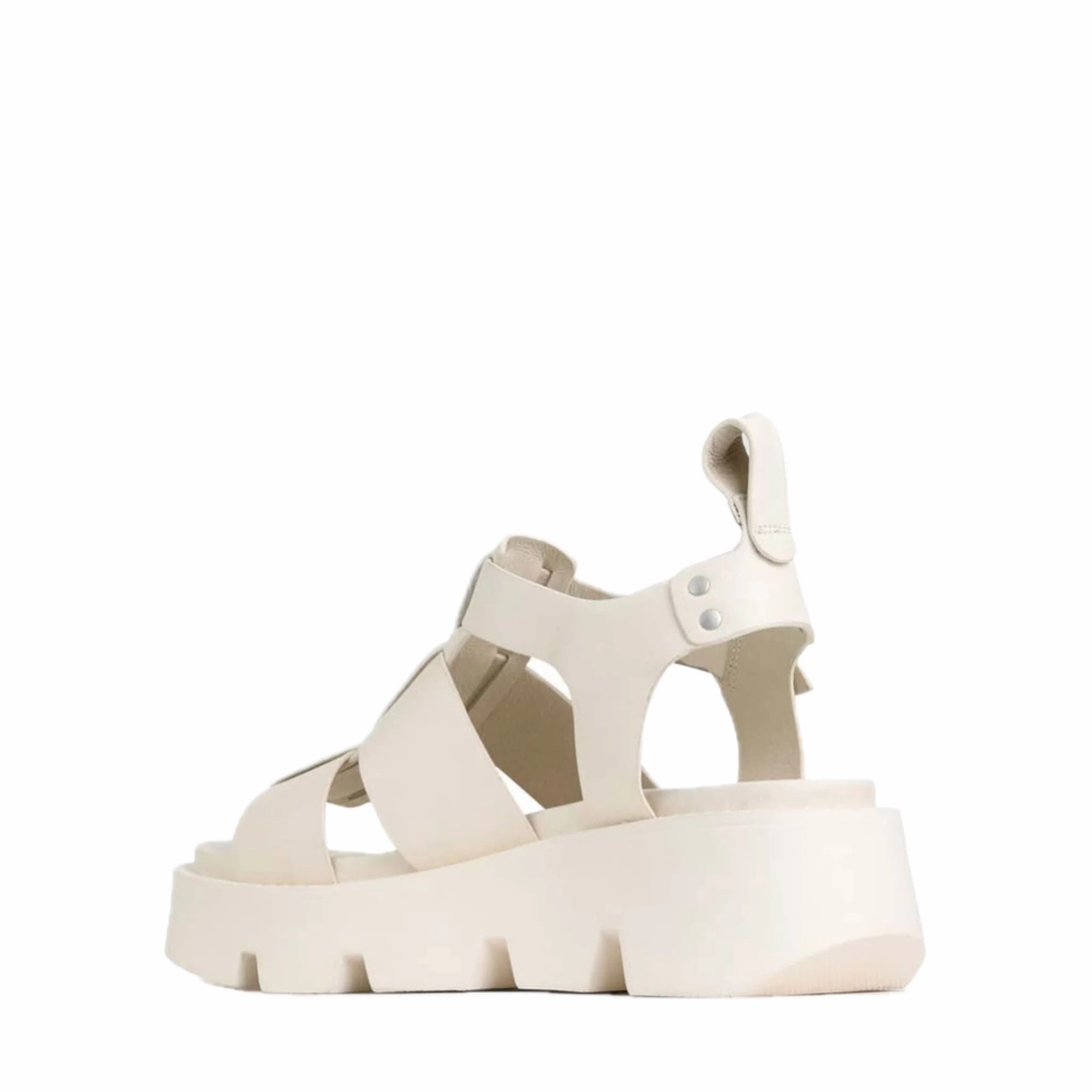 EOS Women's Kailan Leather Fisherman Platform Sandal in Bone Weekend Style Sturdy Construction