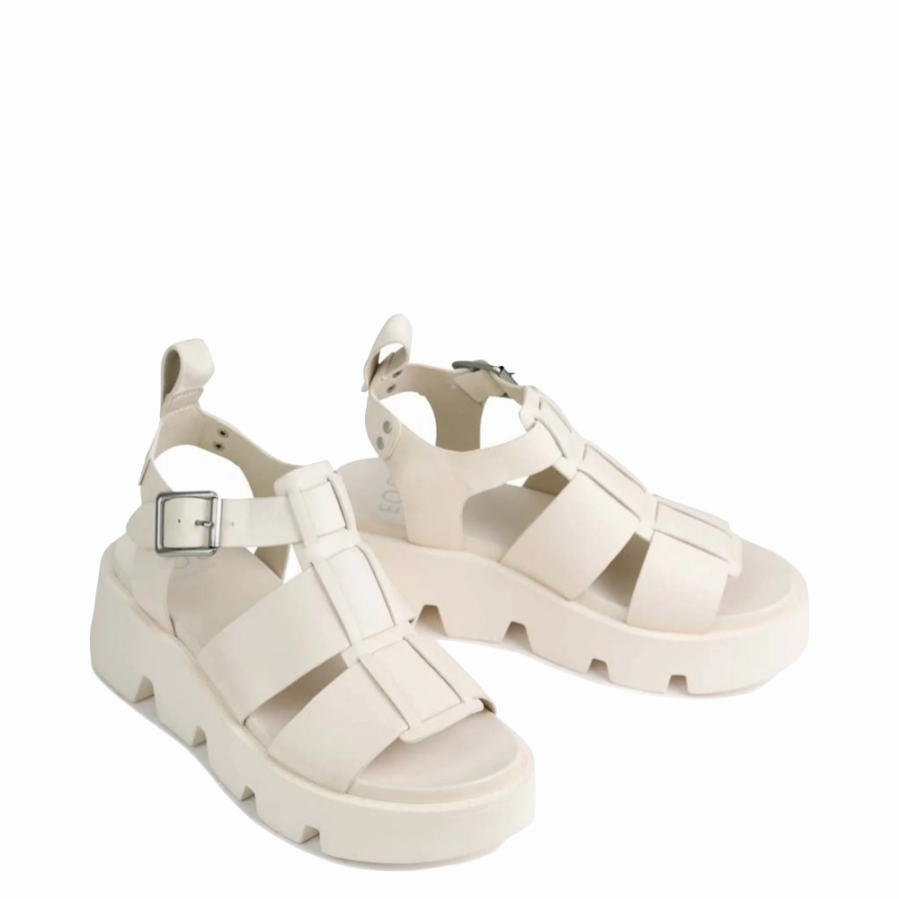 EOS Women's Kailan Leather Fisherman Platform Sandal in Bone Durable Outdoor Shoes