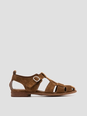 Comfortable Beach Shoes LEXIKON 536 - Brown Suede Sandals