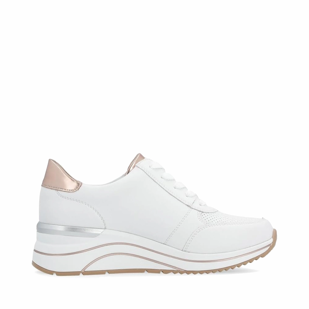 Style Upgrade Remote Women's Eleni 04 Wedge Sneaker in White Combo