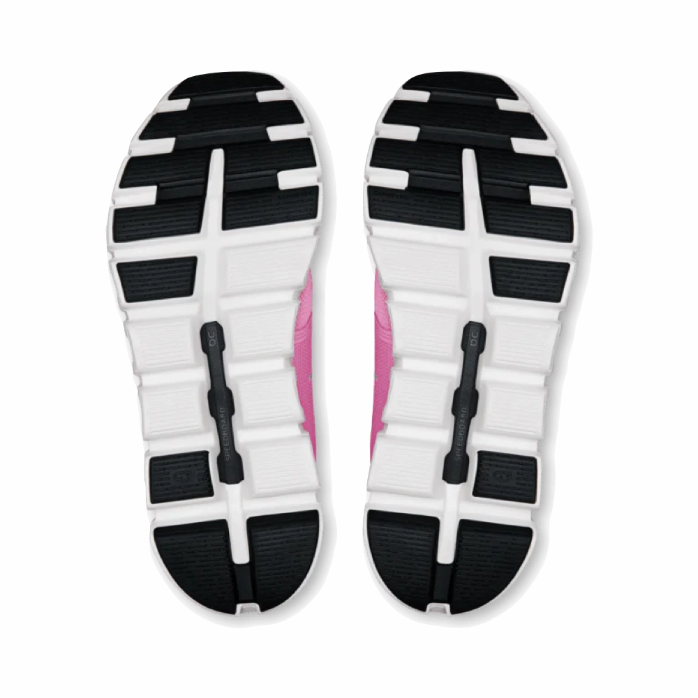 On Women's Cloud 6 Sneaker in Raspberry/White Midday Step