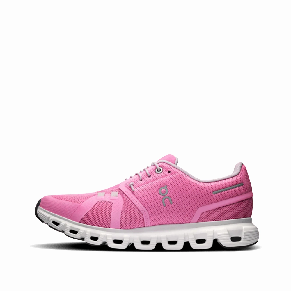 On Women's Cloud 6 Sneaker in Raspberry/White Warm Interior
