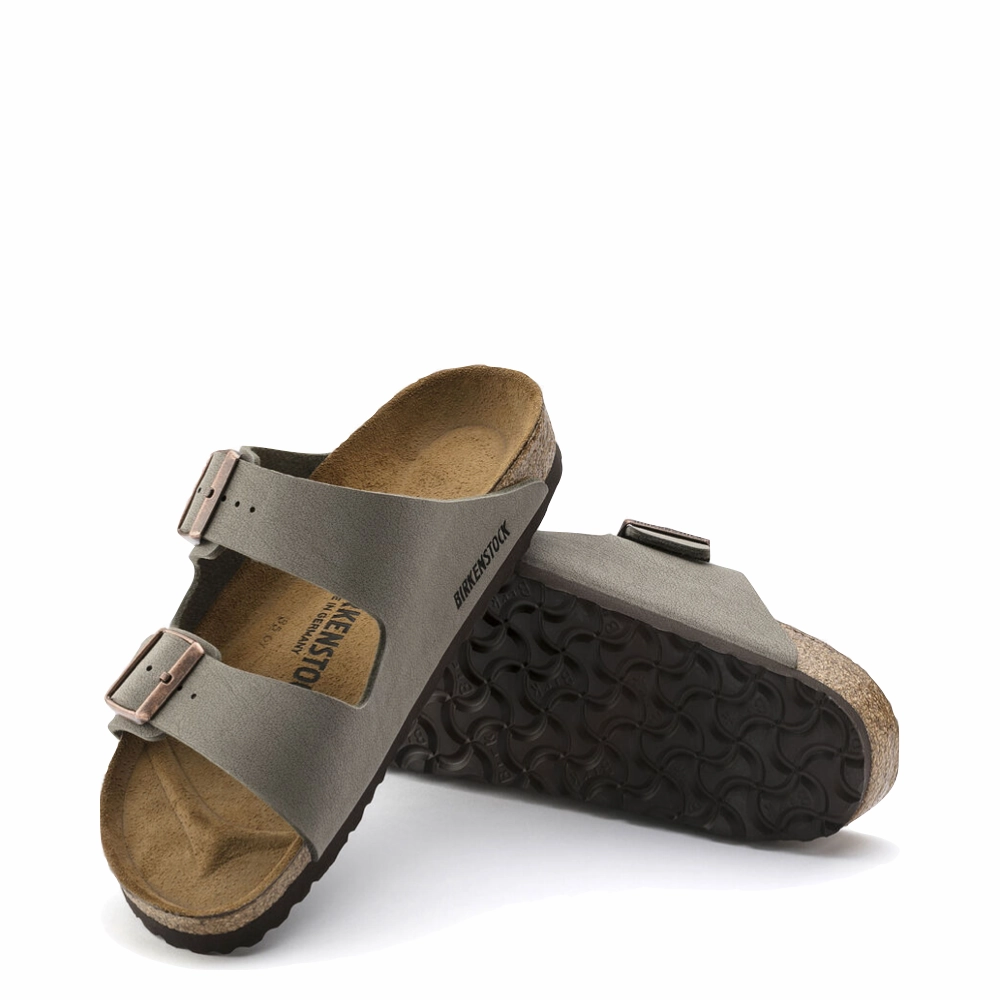 Comfortable Yet Stylish Birkenstock Arizona Birkibuc Sandal in Stone Grey