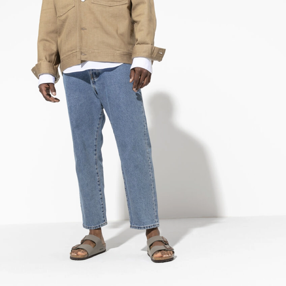 Birkenstock Arizona Birkibuc Sandal in Stone Grey Daily Mobility Fast Drying