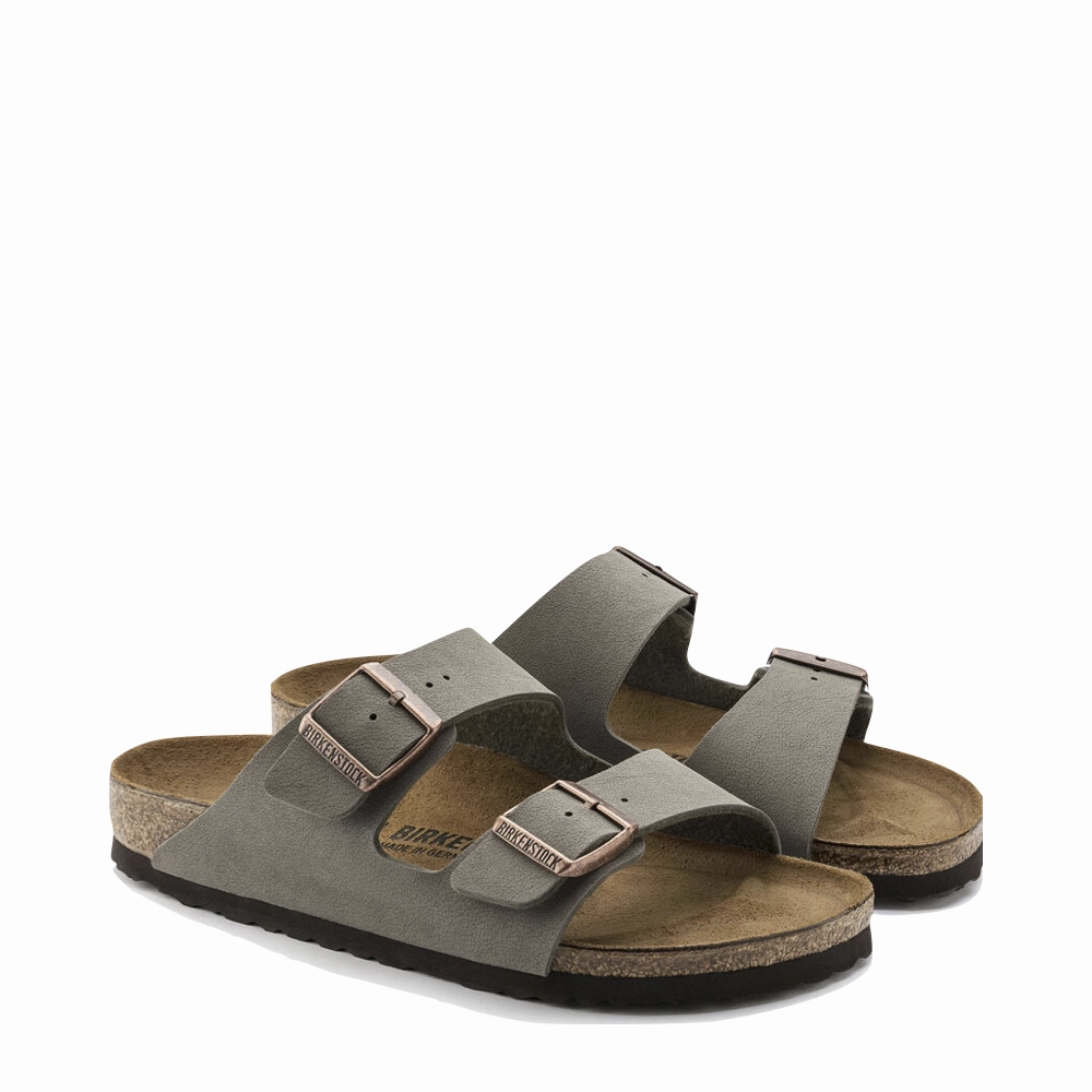 Birkenstock Arizona Birkibuc Sandal in Stone Grey Practical Design Versatile Design