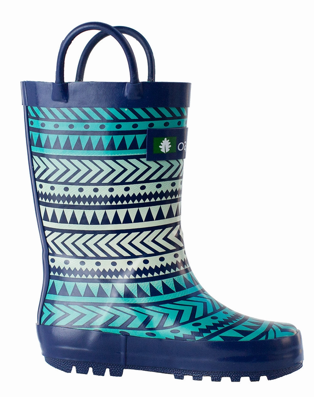 Tribal Loop Handle Rubber Rain Boots Comfy Design