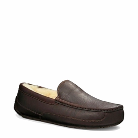 UGG Ascot Leather Moccasin Slipper in Dark Spice Reliable Performance
