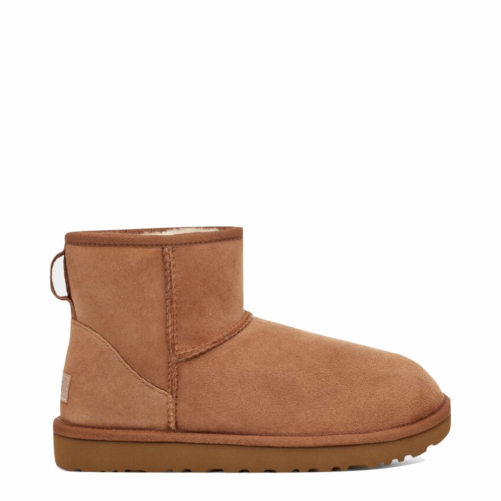 UGG Women's Classic Mini II Sheepskin Boot in Chestnut Busy Day