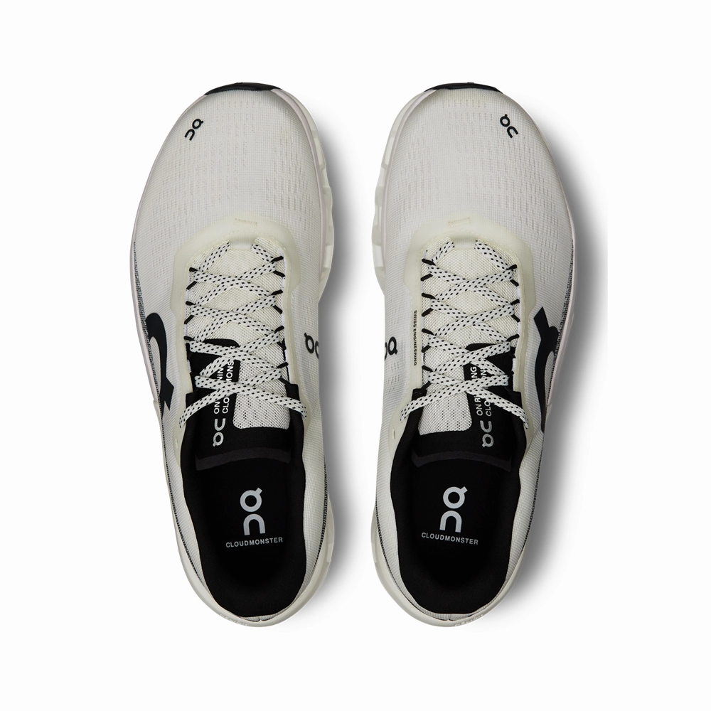 On Women's Cloudmonster 2 Sneaker in White/Frost Breathable Sole