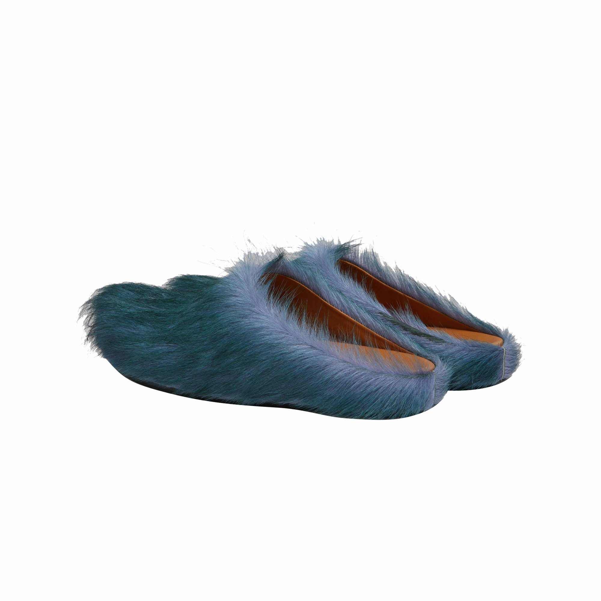 Marni Womens Long Hair Fussbett Sabot Mule Summer Open Toe Shoes