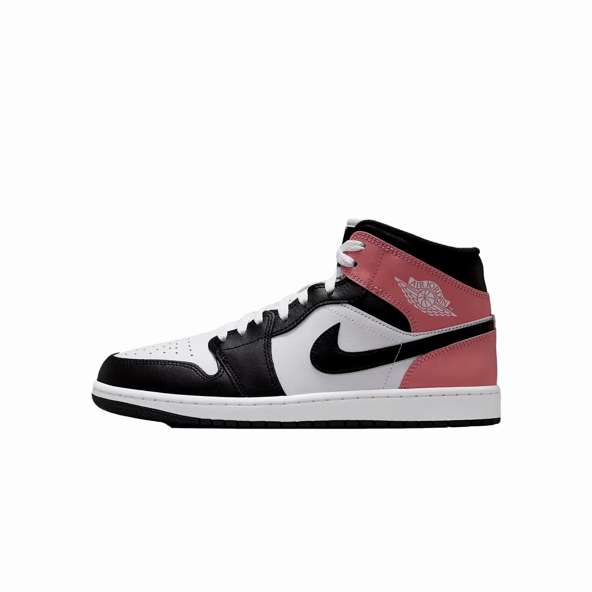 Nike Air Jordan 1 Mid White / Black - Rust Pink  DQ8426-100 Men's Versatile Grip supportive foam sole shoes