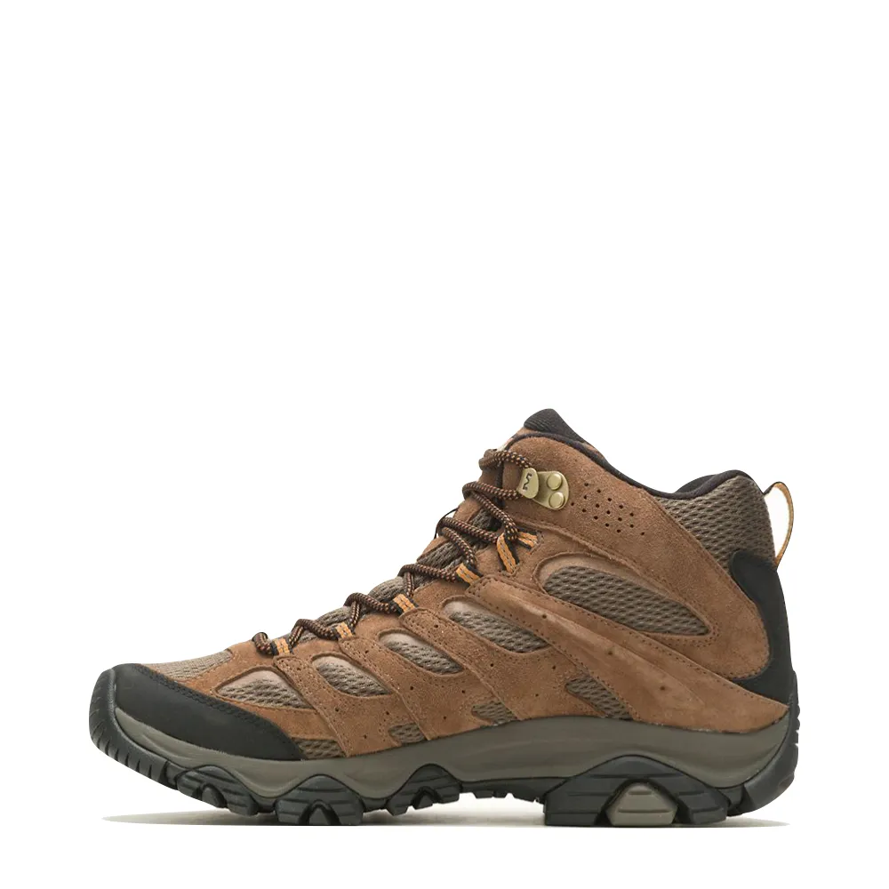 Merrell Men's Moab 3 Mid Waterproof Hiking Boots in Earth Brown Sleek Fit