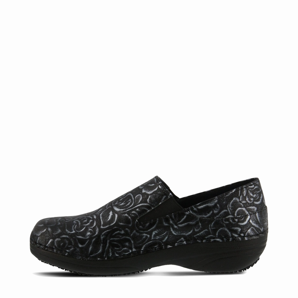 Spring Step Women's Manila Slip Resistant Slip On in Black Premium Comfort Sustainable Choice