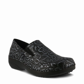 Spring Step Women's Manila Slip Resistant Slip On in Black Fashion-Ready