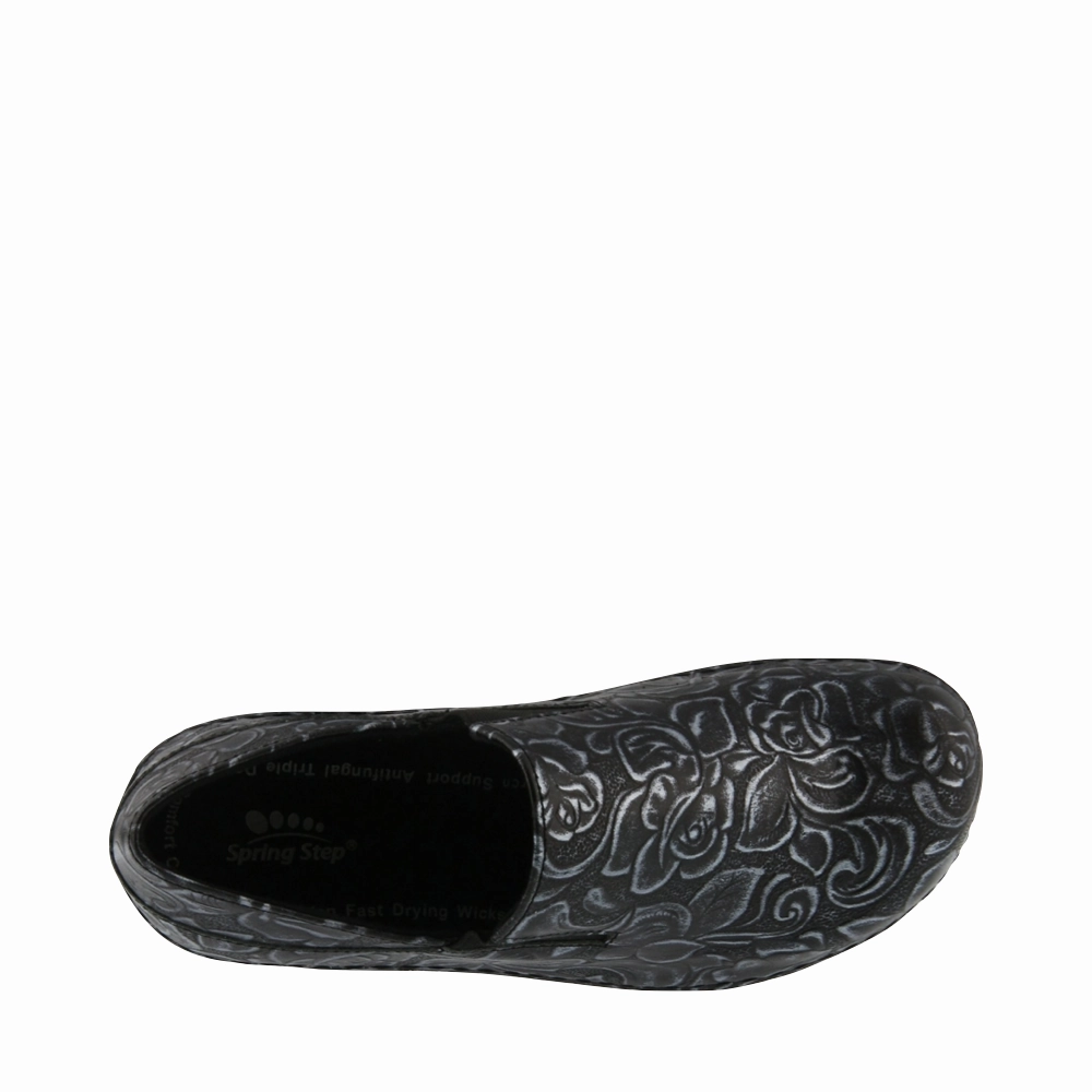 Smooth Sole Foot Grace Spring Step Women's Manila Slip Resistant Slip On in Black