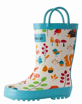 Quick Footwear Comfortable Wedding Shoes Forest Animals Loop Handle Rubber Rain Boots