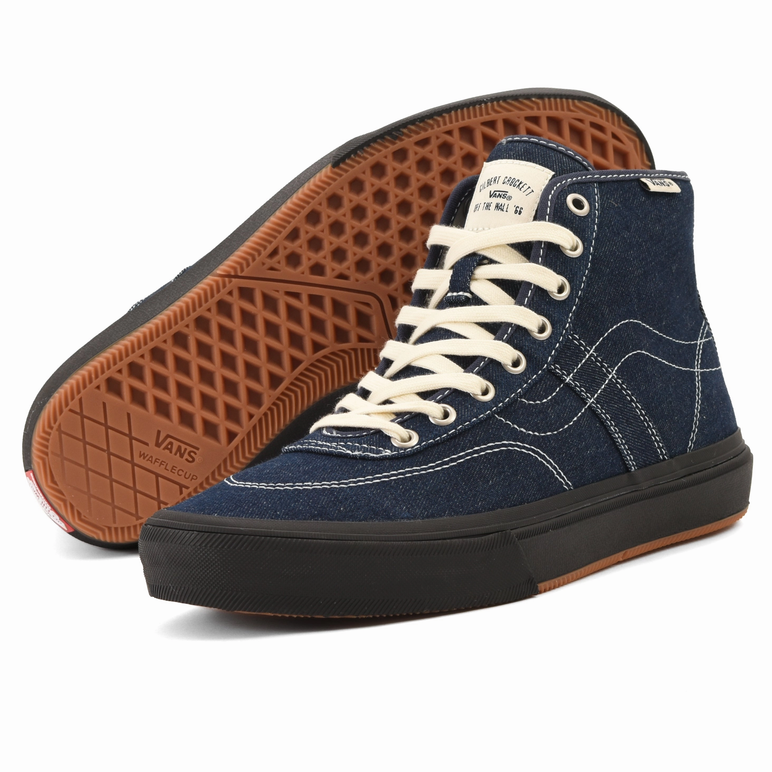 Vans - Skate Crockett Hi Decon (Denim Car Blue/Black) morning running shoes