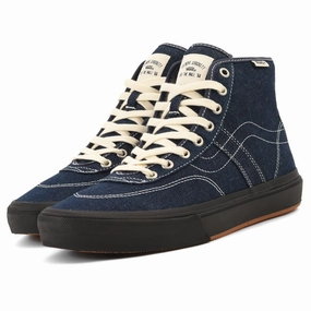 cool shoes indoor running shoes option Vans - Skate Crockett Hi Decon (Denim Car Blue/Black)