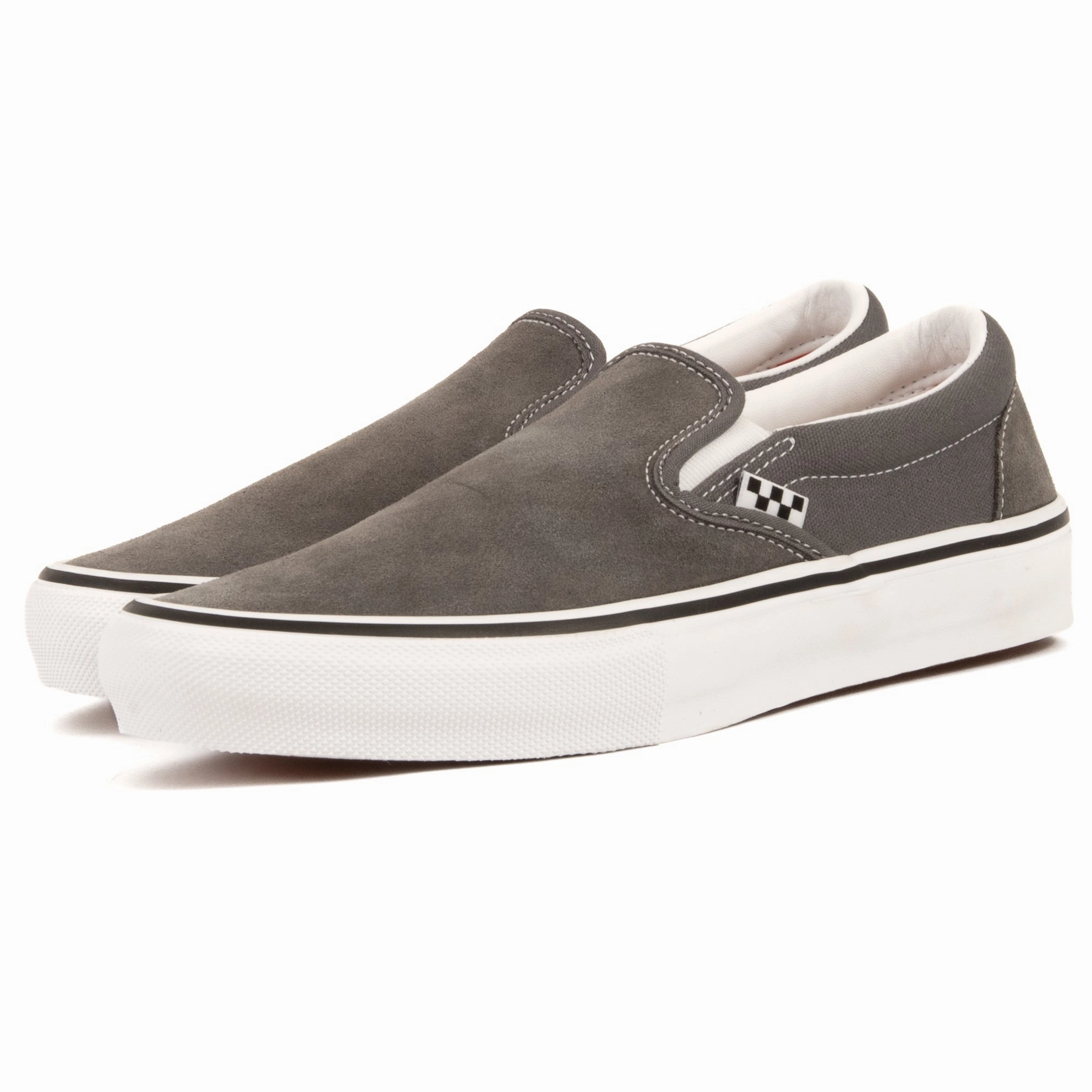 flat feet shoes toe spacer Vans - Skate Slip-On (Pewter/White)