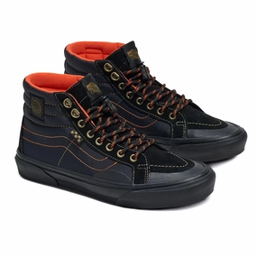Comfort Upper Light Reflective Vans - Vans X Spitfire Wheels Skate Sk8-Hi Reissue (Black Flame) *SALE
