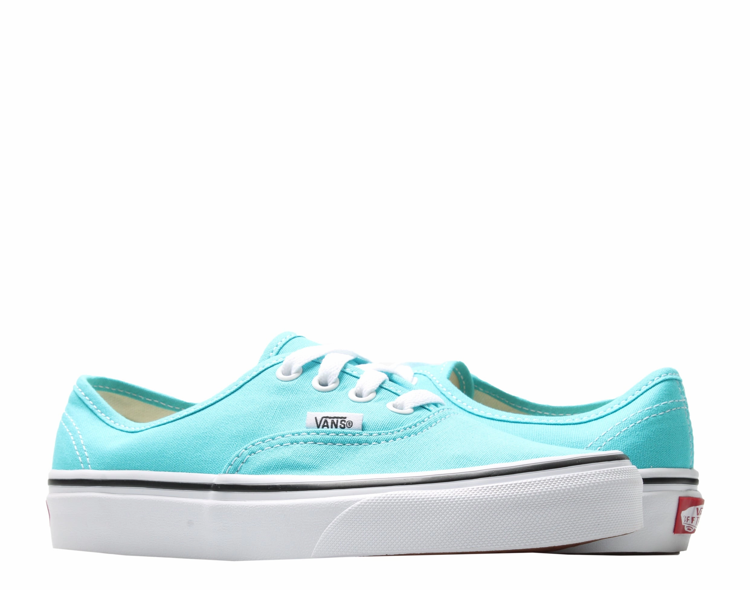 running with a visor Vans Authentic Scuba Blue/True White Low Top Sneakers VN0A38EM0P5